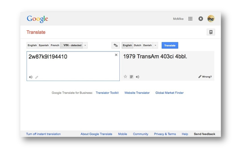 Illustration for article titled Did You Know Google Can Now Translate VINs?
